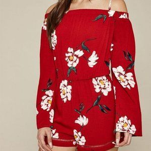 Kendall & Kylie Red Floral Romper